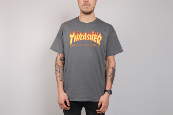 Thrasher Flame T-Shirt charcoal