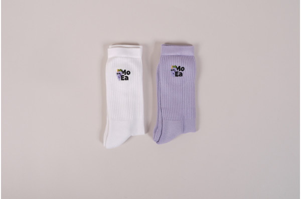 Socks Grapes White & Purple (2-Pack)