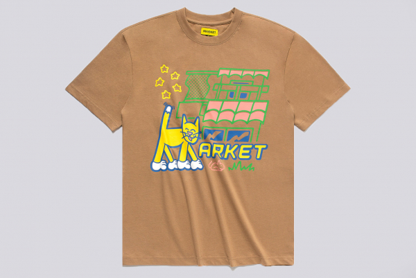 Market Feline Society T-Shirt braun