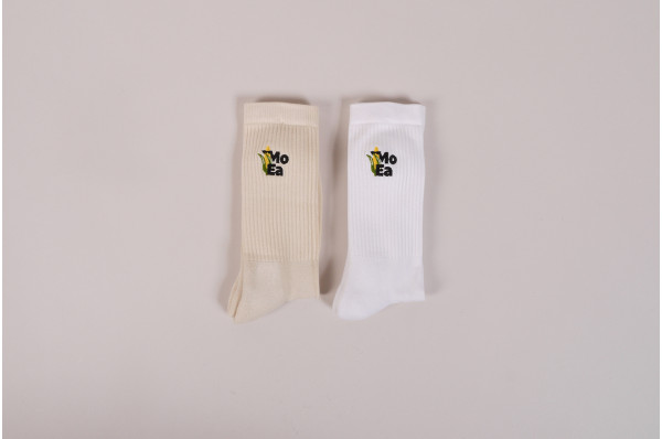 Socks Corn White & Beige (2-Pack)